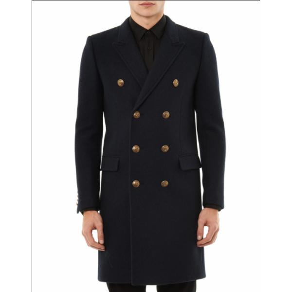 Buy cheap Custom high quality mens longline wool coat with double-breasted from wholesalers