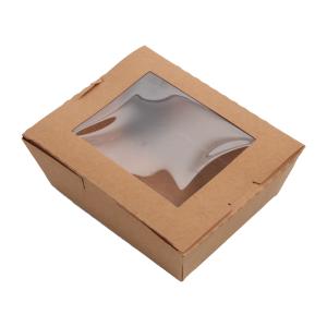 Buy cheap Eco Friendly Paper Take Out Boxes Brown Kraft Macaron Cookie Snack Food Box With PLA Window from wholesalers