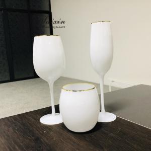 Buy cheap ZT-G004 new wedding tableware favors white colored water wine champagne glass set from wholesalers