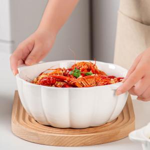 Buy cheap Ceramic Pumpkin Shape 9 Inch Microwave Ramen Bowl Soup Bowl Set For Occasion Presents from wholesalers