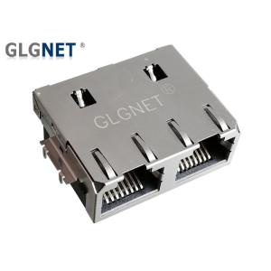 Buy cheap 1x2 Offset Rj45 Through Hole Connector Jack Tab Up 1G Without LED Supports PIP from wholesalers