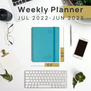 Softcover Weekly Planner Donau Blue With Yearly Monthly Daily Schedule