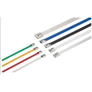 Buy cheap 201 Grade Cable Ties With Metal Lock , Flat Steel Ties Epoxy Polyester Coated from wholesalers