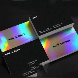 Buy cheap Custom Printed Paper Silver Foil Holographic Business Cards from wholesalers