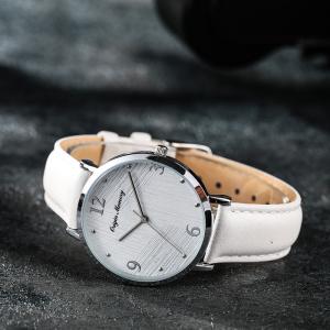 30m Waterproof 36mm Ladies Quartz Watch Leather Strap Three Dimensional Pattern