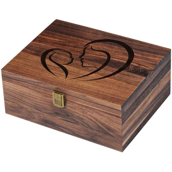 Quality Walnut Souvenir Wooden Packaging Box With Latch And Lid for sale