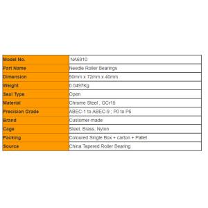 Buy cheap Double Row Bearing NA6910 Needle Roller Bearings With Inner Ring from wholesalers