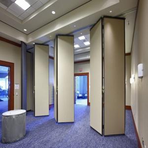 Folding Removable Soundproof Partition Wall 85mm Thickness Melamine Surface