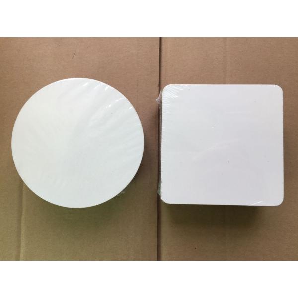 Buy cheap 3.75‘’ Blank MDF Coasters with Cork Back for DYE Sublimation use, shrink wrap package from wholesalers