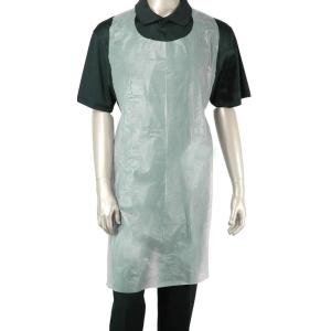 White Plastic Disposable Aprons , Unisex Protective Clothing Aprons