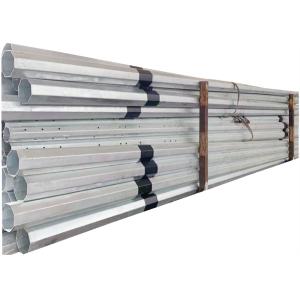 China 3mm Thick Electrical Power Pole Galvanized Octagonal With Black Paint Coating on sale