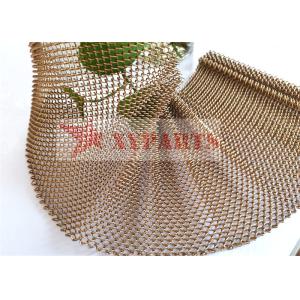 Buy cheap Installtion System Gold Aluminum Mesh Curtain from wholesalers