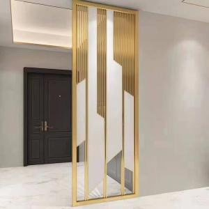 Buy cheap Golden decorative metal frame room divider wall panel from wholesalers