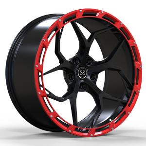 Buy cheap Satin Black Forged Monoblock Rims With Red Circle 5x112 22 Inches from wholesalers