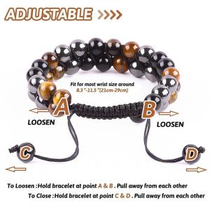 Buy cheap Adjustable Double Layer Handmade Triple Stone Braided Rope Healing Bracelet from wholesalers