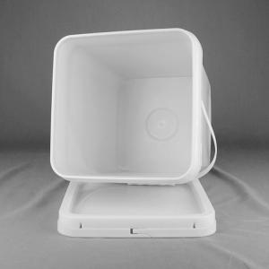 Buy cheap Chemical Resistant White Square Plastic Bucket with Handle and Lid from wholesalers