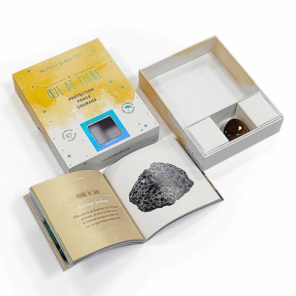 Buy cheap Gem Stone Rock Agate Crystal Two Piece Gift Boxes Custom Size With Paper Insert from wholesalers