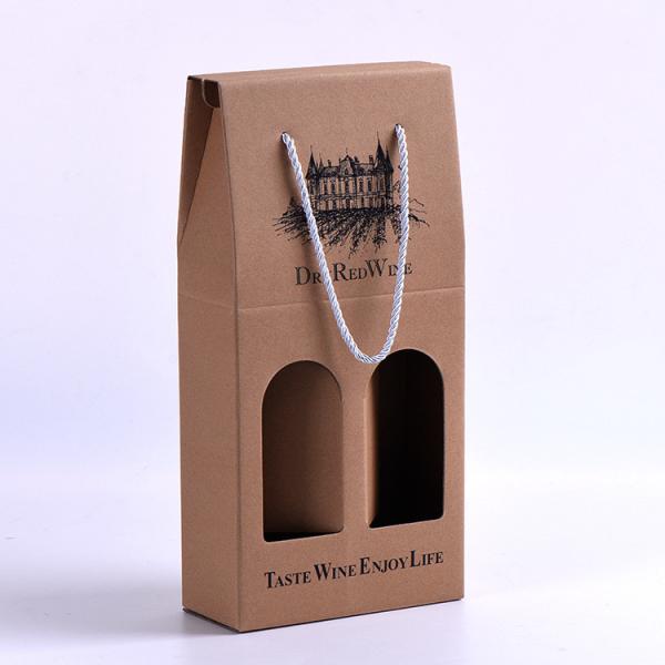 Buy cheap Recyclable UV Printing Wine Paper Box With PP Handle from wholesalers