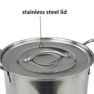 Buy cheap Silver Stainless Steel Thick Stockpot Large Soup Pot Heavy Duty  With Lid from wholesalers