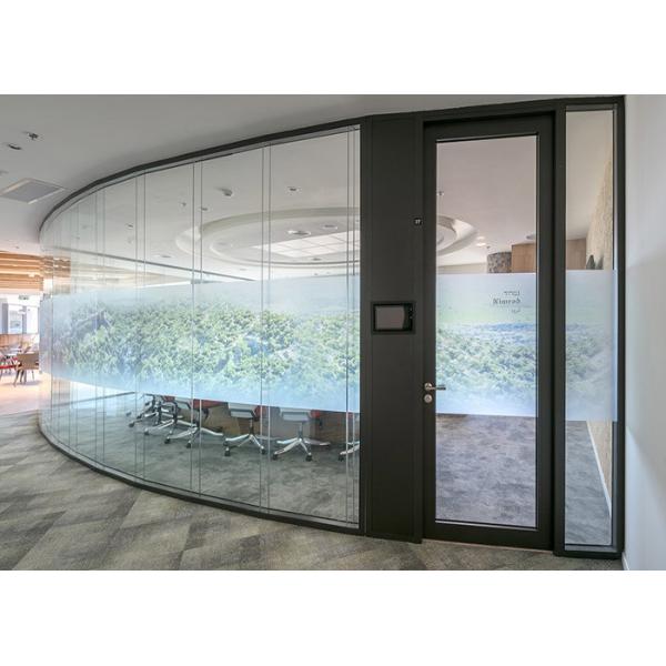 Curved Glass Partition Wall Aluminum Frame Customized Size Bending Glass High