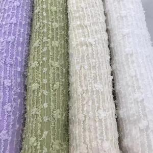 China 145cm Polyester Embossed Jacquard Fabric Embroidered Crinkled Crepe Fabric on sale