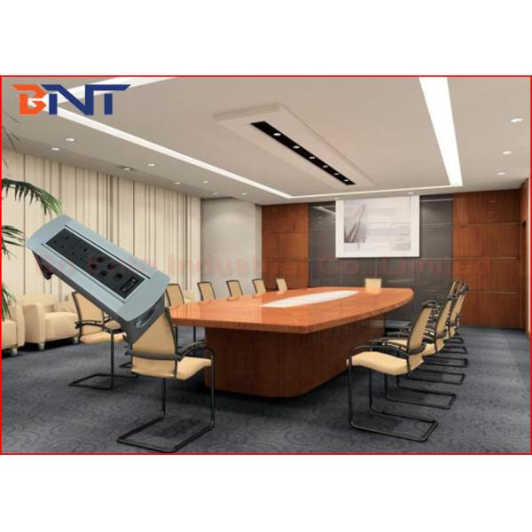 Quality UK Standard Desktop Conference Table Socket , Table Manual Rotating Power Outlet for sale