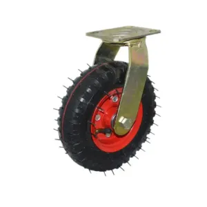 China Heavy Duty Steel Rubber Casters With 264lbs Capacity 3 Inches Height Smooth Rolling Wheels on sale