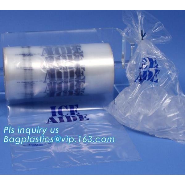 Quality nylon Drawstring closure Plastic Ice Bags, biodegradable ice cube plastic bag, Gravure Printing Custom Wicketed Bags Ice for sale