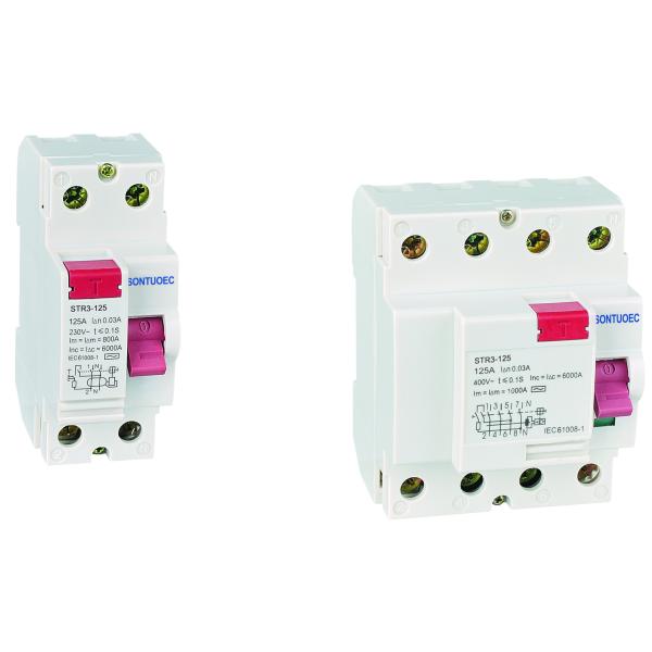 Din Rail STR3-125 series RCCB Residual Current Circuit Breaker Electronic 230 /