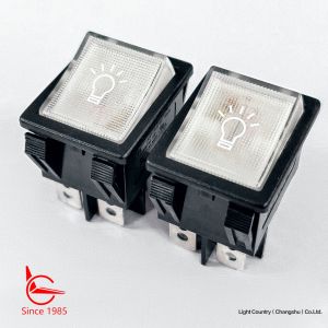 Good Quality White Light ON-OFF Rocker Switch for PLC Control Panel, 32*25mm,