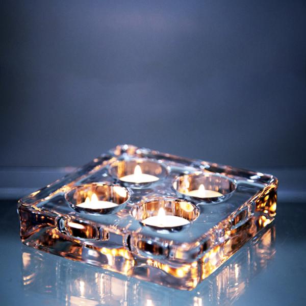 Factory Direct Transparent Glass Candle Holder with Tealight Set for party wedding decoration
