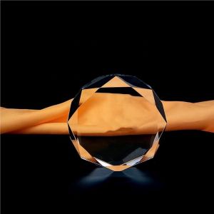 Buy cheap Popular Faceted Cut Round Shape Crystal Paperweight With Engraved Logo from wholesalers