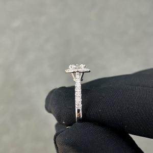 Lab Grown Diamond Rings CVD White Diamond Ring with 1.006ct DEF VVS Round Shape