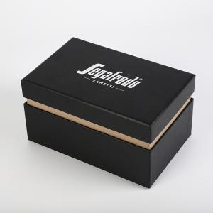 Buy cheap rigid black base and lid gift box with enforcement tray inside and sponge insert in customized cutout from wholesalers