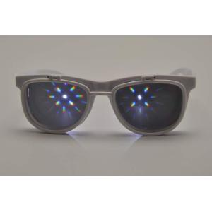 Green Frame Plastic Diffraction Glasses , Flip Up Fireworks Glasses