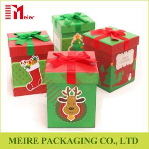 Buy cheap Matte lamination Coardboard Paper Christmas Print Customized design with ribbon for apple from wholesalers