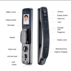 Buy cheap 2024 Hot selling Tuya Smart Locks 3D Face Fingerprint lock Recognition Digital Password Fully Automatic Smart door Lock from wholesalers