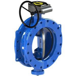 DN350mm Ductile Iron Double Eccentric Butterfly Valve With Arch Disc