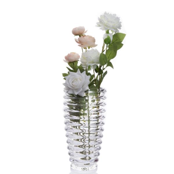 Quality High Quality Transparent Round Pattern Flower Glass Vase for sale