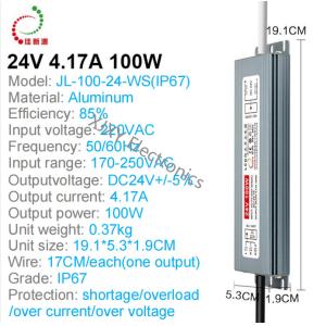 Buy cheap Waterproof LED Power Driver 100W 24V 4.16A Signboard Light LED Transformer from wholesalers