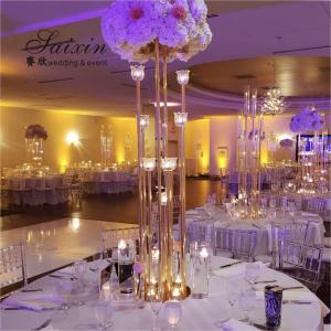 Buy cheap Large Lotus Flower Crystal Candle Holder Stand Tealight 150cm from wholesalers