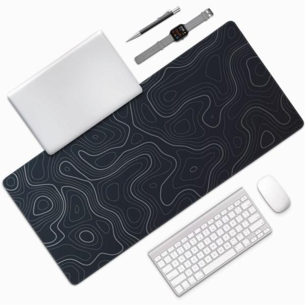 Black White Marble Desk Mat Smooth Surface Gaming Mouse Pad for Computer
