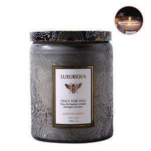 Buy cheap Tapered Vegan Soy Candles Scented 20cm Height In Amber Glass Jar from wholesalers