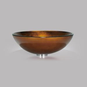 Buy cheap 420mm Tempered Glass Sink Foil Gold Bathroom Countertop Wash Basins product