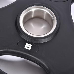 Black 2-Inch Rubber Weight Disc Plates with 3 Grips