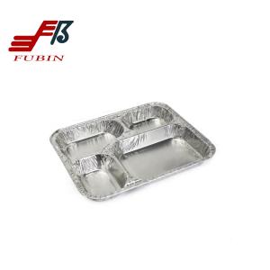 Buy cheap Biodegradable 4 Foil Compartment Trays Rectangular from wholesalers