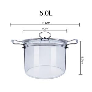 Buy cheap 2.3L 3.5L Transparent Borosilicate Glass Soup Pot from wholesalers