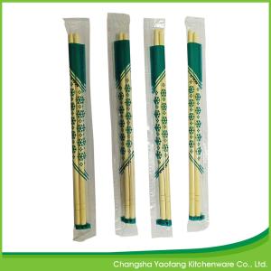 China 21cm Nature Round Bamboo Chopsticks Disposable With Full Opp packing on sale