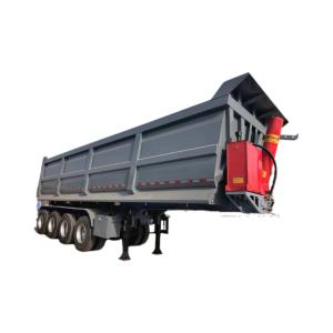 Buy cheap CIMC steel with mechanical or air suspension Maximum load capacity 80T transport and tipping sand stone grain rear dump trailer from wholesalers