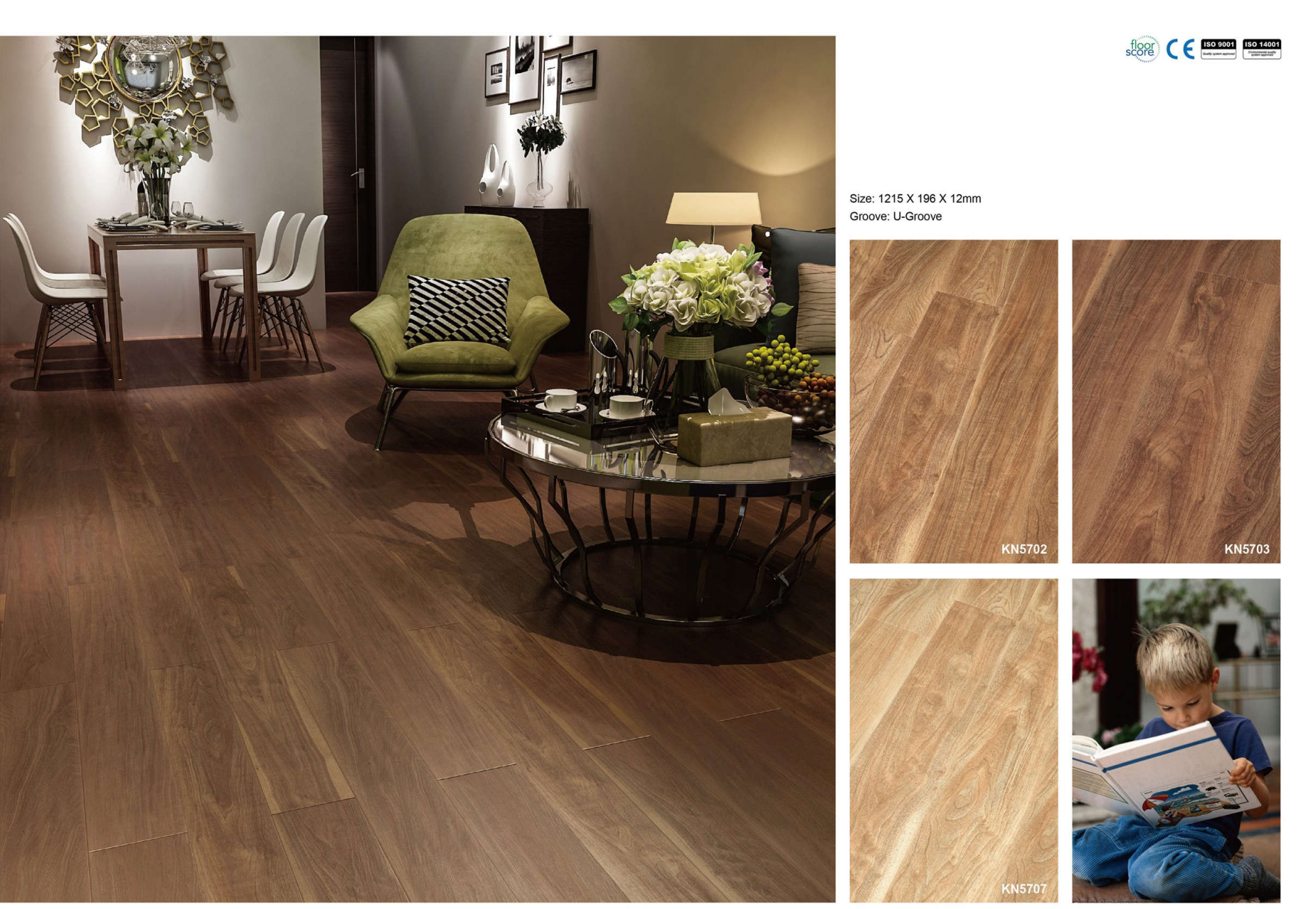Buy cheap Waterproof Laminated Hdf Engineered Wood Flooring Grey 8mm from wholesalers